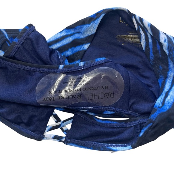 NEW Rachel Roy Strappy Bikini Bottom in Blue Zebra - Picture 6 of 8